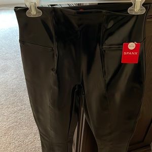 Spanx faux patent/vinyl leggings